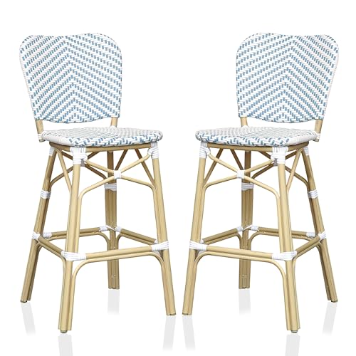 Greemotion Adino Coastal Aluminum and All-Weather Wicker 44.75 in. H Outdoor Ar…