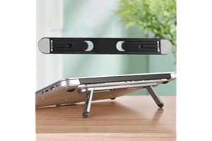 Ergonomic Laptop Stand, Adjustable Height Portable Foldable Stand, ABS Cooling Laptop Holder for Desk, Space Saver Riser for 