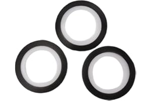 Hisxrcal 3 Rolls of Positioning Tape, Masking Tape, Symmetry Aid, Flexible, Black, 1 Mm, for Nail Art, Nail Polish, Miniature
