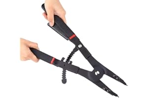 Universal Circlip Snap Pliers Tool Set, Retaining with Replacement Tips 16" for Remover Retaining and Remove Hoses Lock Plier