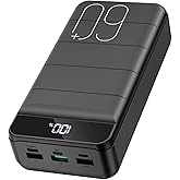 Portable Charger Power Bank 60000mAh 22.5W USB C Fast Charging Battery Bank with 4 Outputs & 3 Inputs LED Display Huge Capacity External Battery Bank LED Display for iphone, Samsung, Google etc