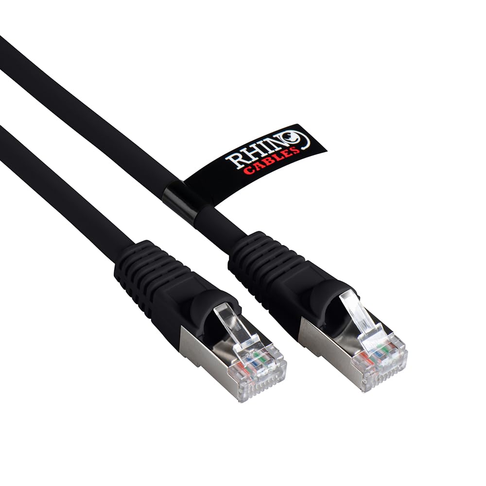 rhinocables CAT 6a Ethernet Cable | 10Gbps S/FT High-Speed & Large Bandwidth Data Transfer | Reliable LAN Network RJ45 Cable | Wi-Fi Broadband Cable for Seamless Gaming & Streaming (25m, Black)