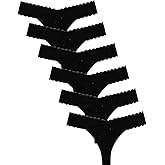 UWOCEKA Cotton Thongs - Thongs for Women Pack, Cute Underwear Sexy Panties for Lady