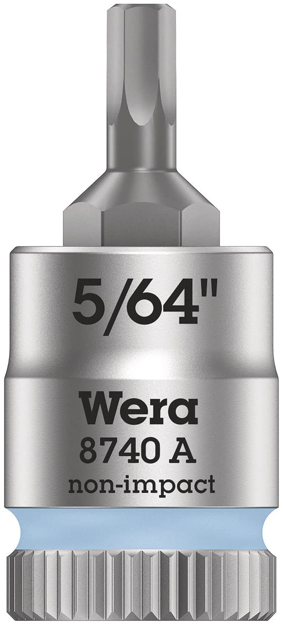 Wera 05003380001 8740 A Zyklop In-Hex Bit-Socket, Ice Blue, 1/4-Inch x 28 mm, 5/64-Inch