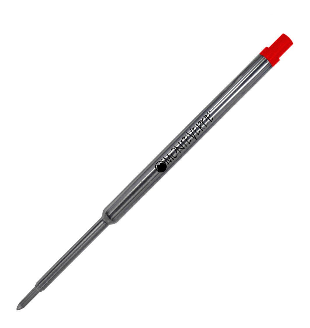 Monteverde Medium Point Ballpoint Soft Roll Refill for Waterman Ballpoint Pens - Red (Pack of 2)