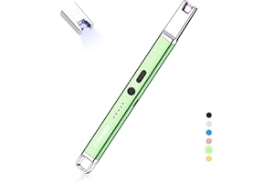 Aneagle Lighter Electric Candle Lighter Upgraded Rechargeable Candle Lighter with LED Flashlight Windproof Flameless and Hanging Hook LED Battery Display Arc Candle Lighter for Candle Grill Camping