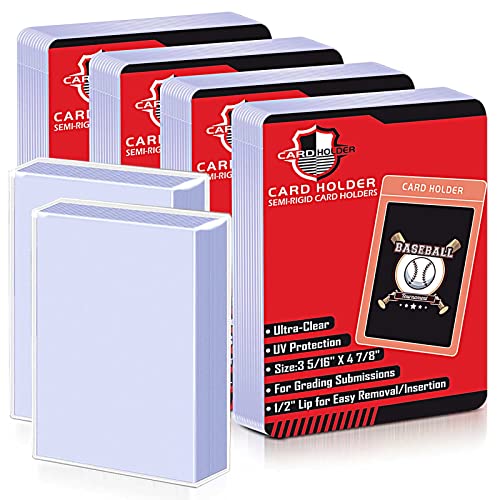 Semi Rigid Card Holder 200 Card Sleeves for Trading Cards, Baseball