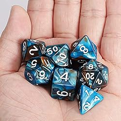 CiaraQ DND Polyhedral Dice Set with a Black Dice