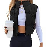SySea Women's Crop Puffer Vest Winter Zip Up Lightweight Sleeveless Warm Outerwear Padded Coat