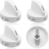 Upgraded 4Pcs 316442500 Range Surface Control Knob White, Burner Knob Fit for Frigidaire, Kenmore, Sears Gas Ranges - Replaces 1197115, AP3960207, PS1528151