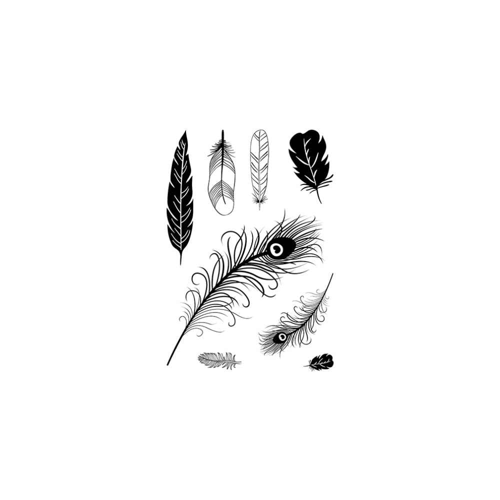 Clear Stamps "Feathers" Set of 8