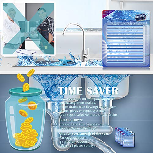 [2022 Newest] Drain Cleaner Sticks, NonToxic Sink Clean Deodorizer for