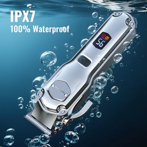 Jack&Rose Hair Clippers Men, Cordless Hair Clippers, Clippers for Men Haircut, Barber Clippers, Professional Hair Trimmer Shaver with LED Display, IPX7 Waterproof