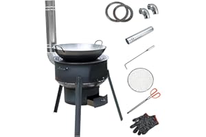 Longzhuo Wood Stove, Wood Burning Stove, Camping Firewood Stove, Portable Detachable Camping Stove, Multi-Functional Camping Pot and Accessories for Outdoor Bbq Picnic, Camping Heating, Cooking