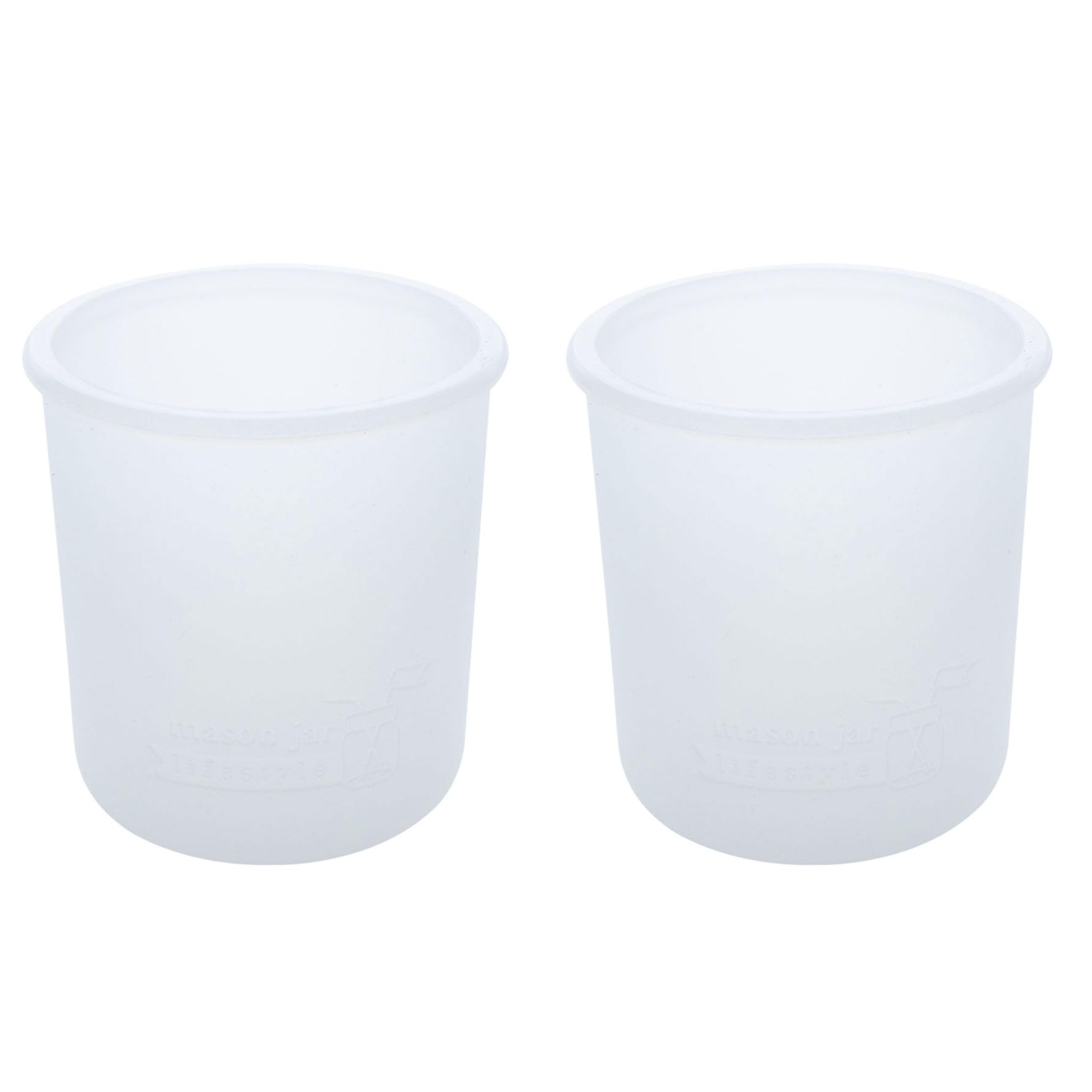 Wide Mouth Pint 16 oz Silicone Sleeves/Jackets for Protecting Ball, Kerr Canning Jars by Mason Jar Lifestyle (Frost, 2 Pack)