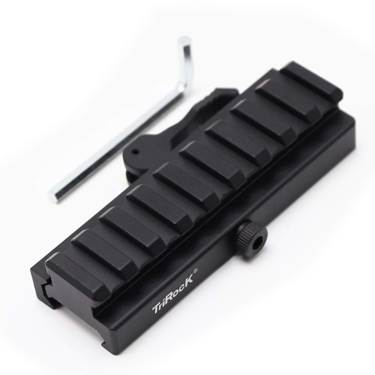 TRIROCK Quick Detach Tactical 9 Slots Picatinny Riser Scope Lever Mount Base Adapter fits 20mm Rails - Black