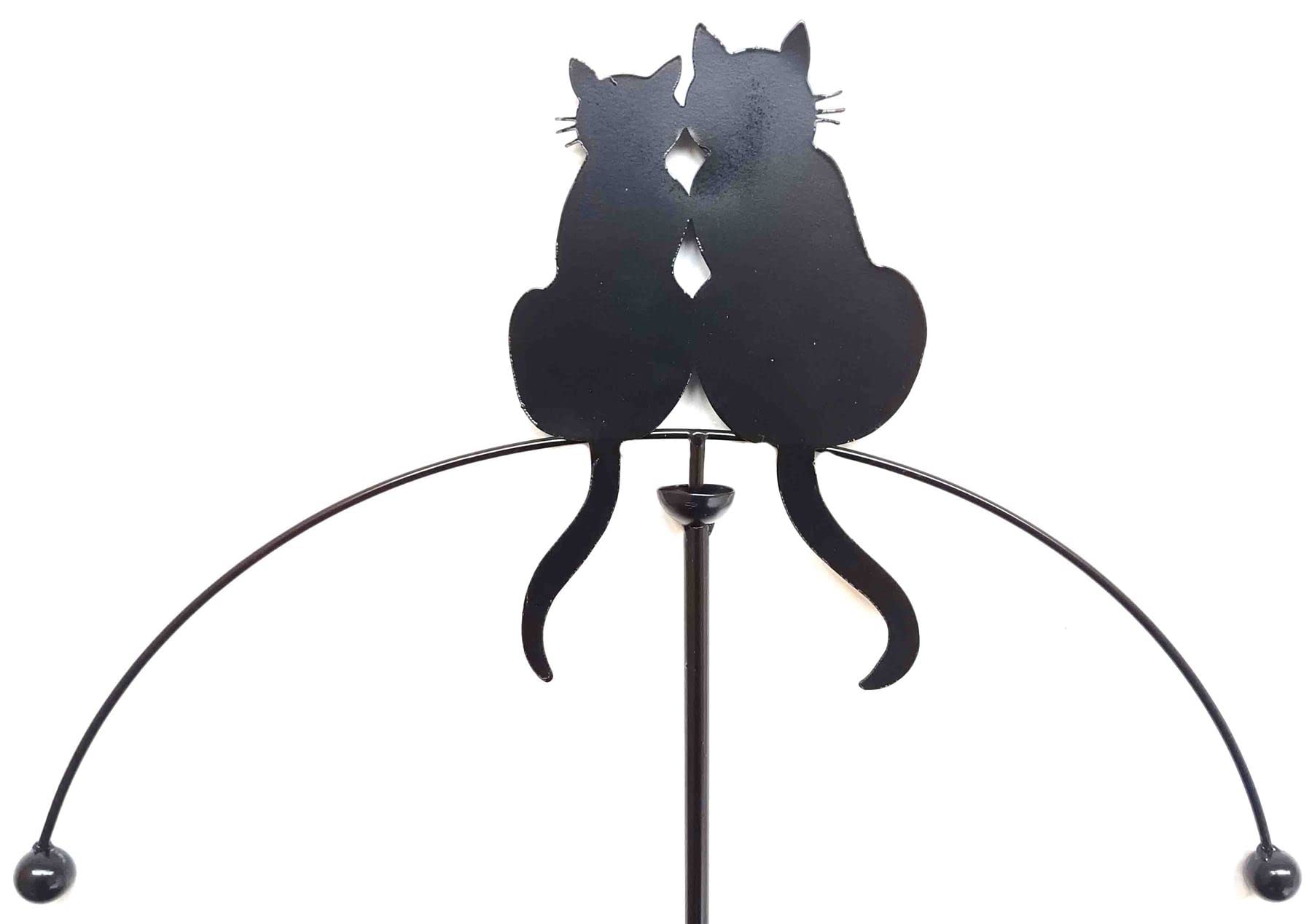 Love Cats Balancing Sculpture, Metal Wind Spinner - Great Garden Decor - Part Of The Stakes Range