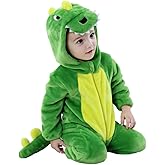 QIAONIUNIU Halloween Baby Green Dinosaur Costumes Toddler Outfit Infants Cosplay Romper