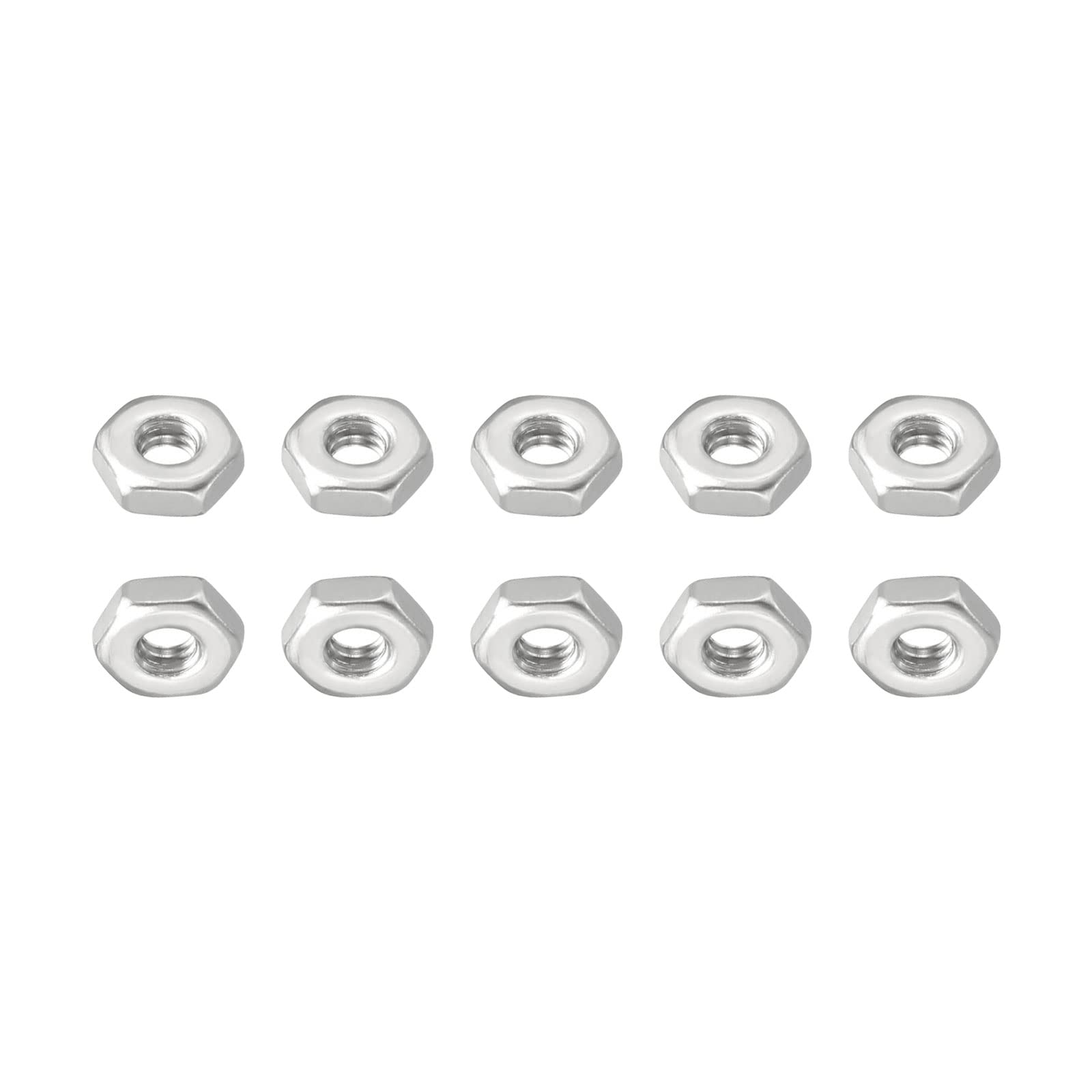 DTGN #2-56(UNC) Hex Nuts - 50Pack - Good for Home Garage Repair - 304 Stainless Steel Hexagonal Nuts - Silver — image 1