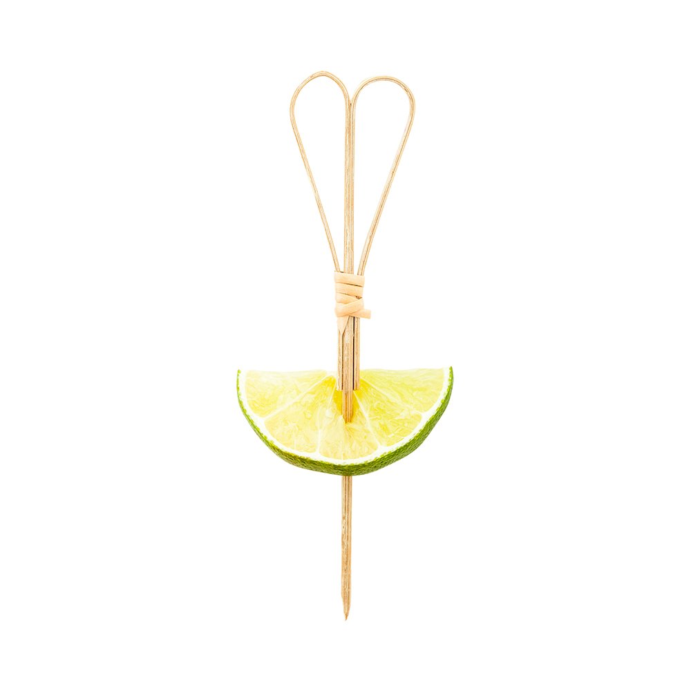 Heart Bamboo Skewer - 4.8-inch Natural Bamboo Color Skewers: Perfect for Serving Appetizers and Cocktail Garnishes - 1000-CT - Biodegradable and Eco-Friendly - Restaurantware