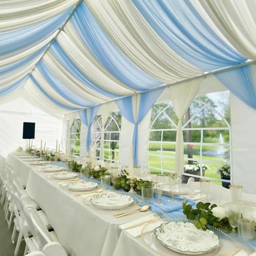WENSINL Baby Blue Ceiling Drapes