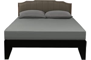 Lirex Fitted Sheet, Twin XL Size 100% Cotton 300 Thread Count Soft Breathable Fitted Sheet, Dark Grey