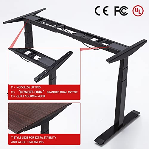 Modern design ergonomic dual motor adjustable height table frame