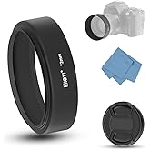 SIOTI 72mm Lens Hood, Oxidation Matte Anti Reflective Treatment, Aluminum Alloy, with 1 * 77mm Lens Cap, Compatible with Sony/Canon/Nikon/Fuji etc >50mm Camera Lens