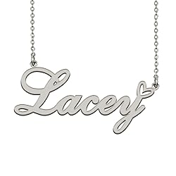 Heart Name Necklace for Women Silver Lacey Ideal