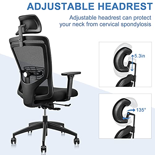 Ergonomic Office Chair, LMIKAF Adjustable Mesh Office Chair with 5D