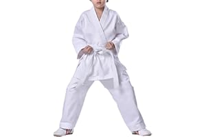 imflyker Karate Uniform Gi with Belt Sets for Kids Youth Adults Students Martial Arts Trainning Karate Suit Sets