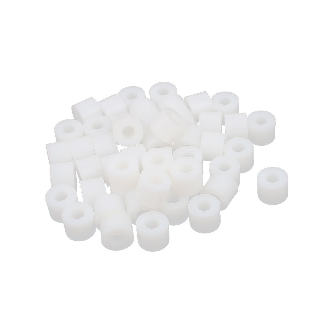 sourcingmap Plastic Round Non-threaded Column Standoff Support Spacer Tube 12x9mm 50pcs White
