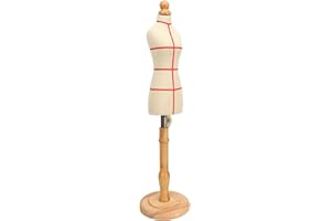 Dioche Professional Female Dress Form for Sewing with Adjustable Height and Durable Wooden Frame, Flexible Tailor Body for Ac