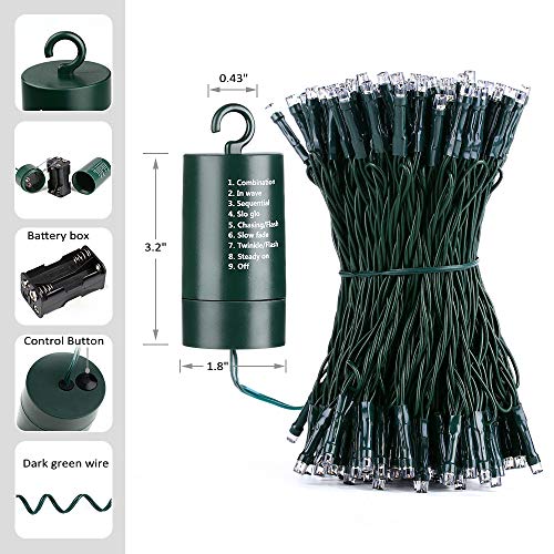 Joomer Battery Chrismas Lights, 66ft 200LED Fairy Lights Battery
