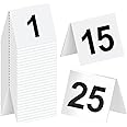 Restaurant Table Numbers 1-25 White, Tent Table Numbers (3 in x 3.5 in)