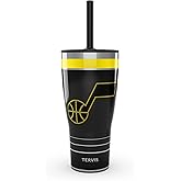 Tervis Traveler NBA Utah Jazz - Night Game Triple Walled Insulated Tumbler Travel Cup Keeps Drinks Cold & Hot, 30oz with Straw Lid, Stainless Steel