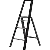 Hasegawa Ladders Lucano Step Ladder, 3-Step Black
