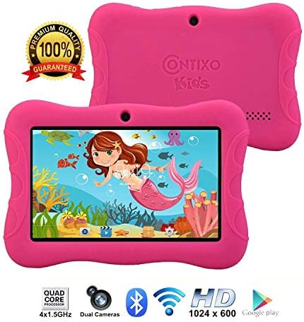 Contixo Kids Tablet K3 | 7" Display Android 6.0 Bluetooth WiFi Camera Parental Control for Children Infant Toddlers Includes Tablet Case (Pink)