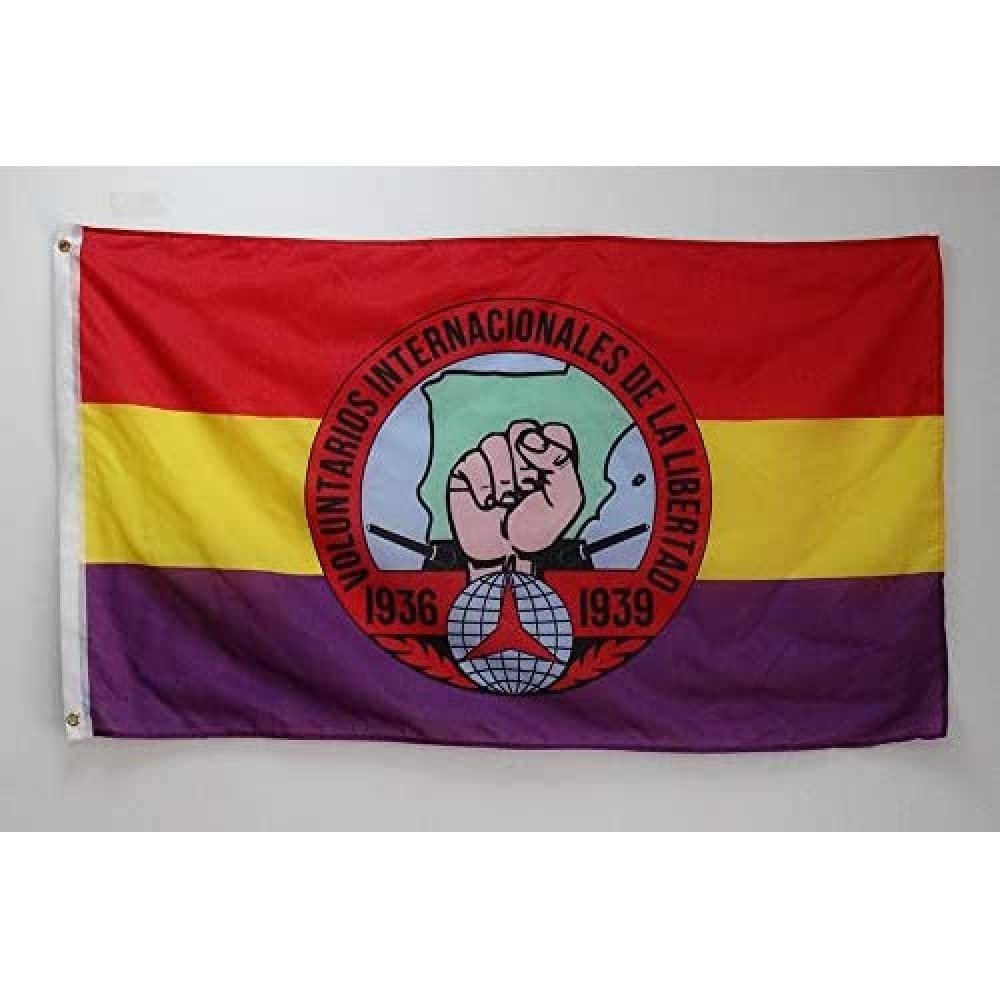 AZ FLAG - Volunteers Spanish Republic Flag - 3x5 Ft - 100D Polyester Spain Republican - Popular Front Banner with Two Metal Grommets - Fade Resistant - Vivid Colors - 3' x 5' Feet - 150x90 Cm