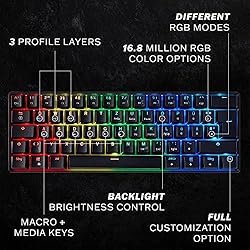 HK GAMING GK61 Mechanical Gaming Keyboard - 61 Keys