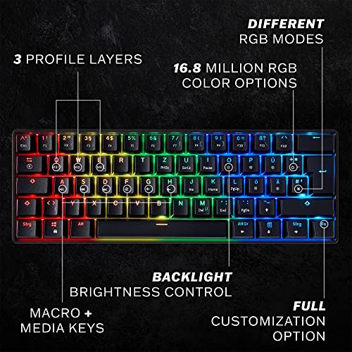 Mizar MZ60 Luna Mechanical Gaming Keyboard 60 Keyboard 62 Key ANSI