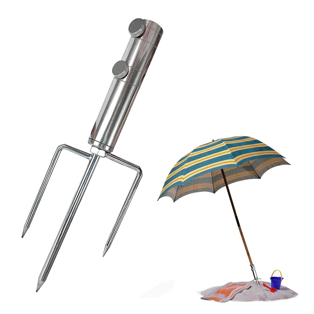 Jiahuade Garden Parasol Holder, Ground Spike for Fishing Garden Beach, Spike for Beach Umbrella, Removable Parasol Pegs, Umbrella Support for Lawns
