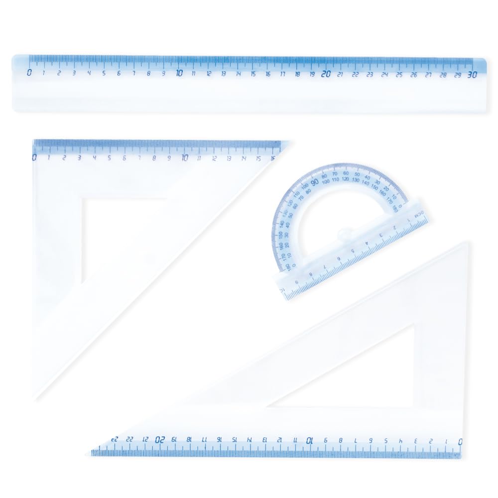 Campus University XGB52 - Geometry Set with Ruler, Set Square, Protractor