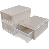 Neadas 6 Quart Plastic Stacking Storage Drawer Unit, 3 Packs