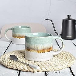 Bosmarlin Large Ceramic Coffee Mug Set of 2, 15