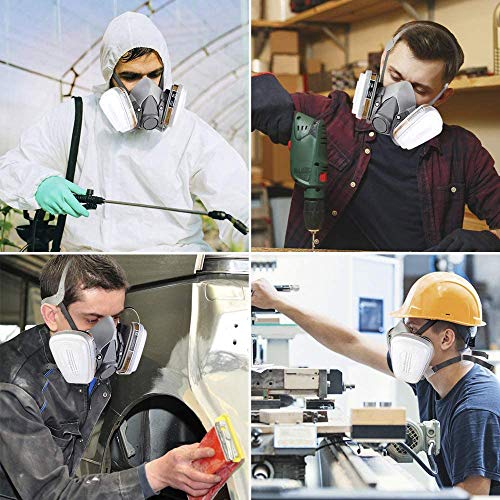 Reusable Face Cover Set for Painting,Gas, Dust, Machine Polishing, Organic Vapors with Filter