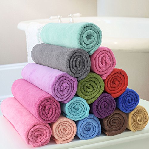 JML Microfiber Towels, Beach Towel Sets (6 Pack, 27" x 55") Extra