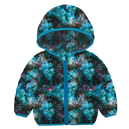 RAISEVERN 2T Baby Girl Boy Galaxy Hooded Zip Coat Cloak Jacket Thick Warm Clothes