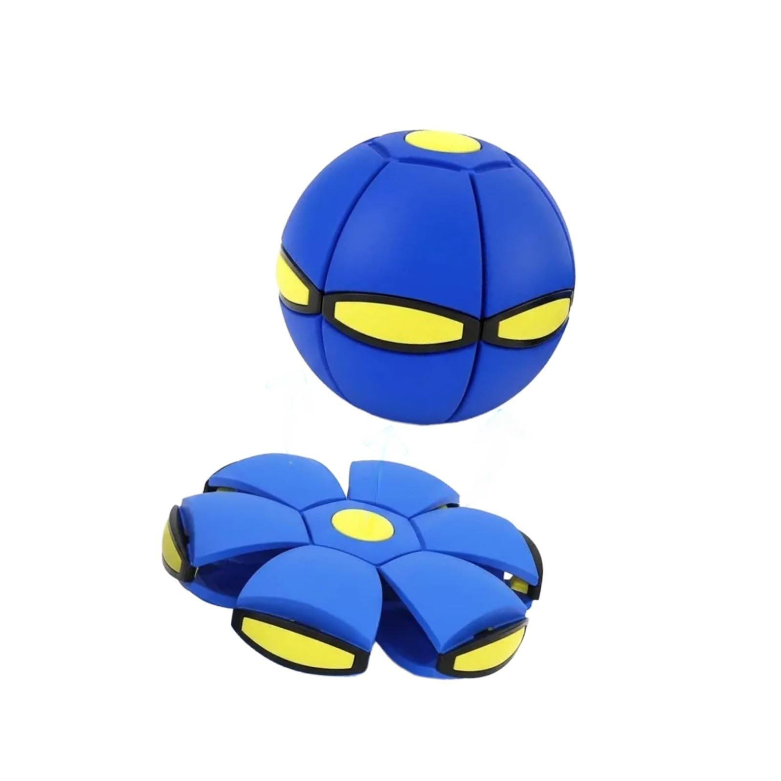 PORUPAEL Magic Bouncing Ball - Dual Form Transforming Saucer-Ball Toy, Blue Bouncy Pop-Up Toy for Kids, Family Interactive Play & Flying Saucer Pet Toy for Indoor Outdoor Fun