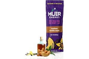 MUIR ENERGY MUIR Cashew Vanilla Mate Real Food Energy Gel - 10 Count | Organic Vegan Paleo Non-GMO Gluten-Free Slow Burning Endurance Gel | Clean Energy for Runners Cyclists & Athletes | No Artificial Flavors